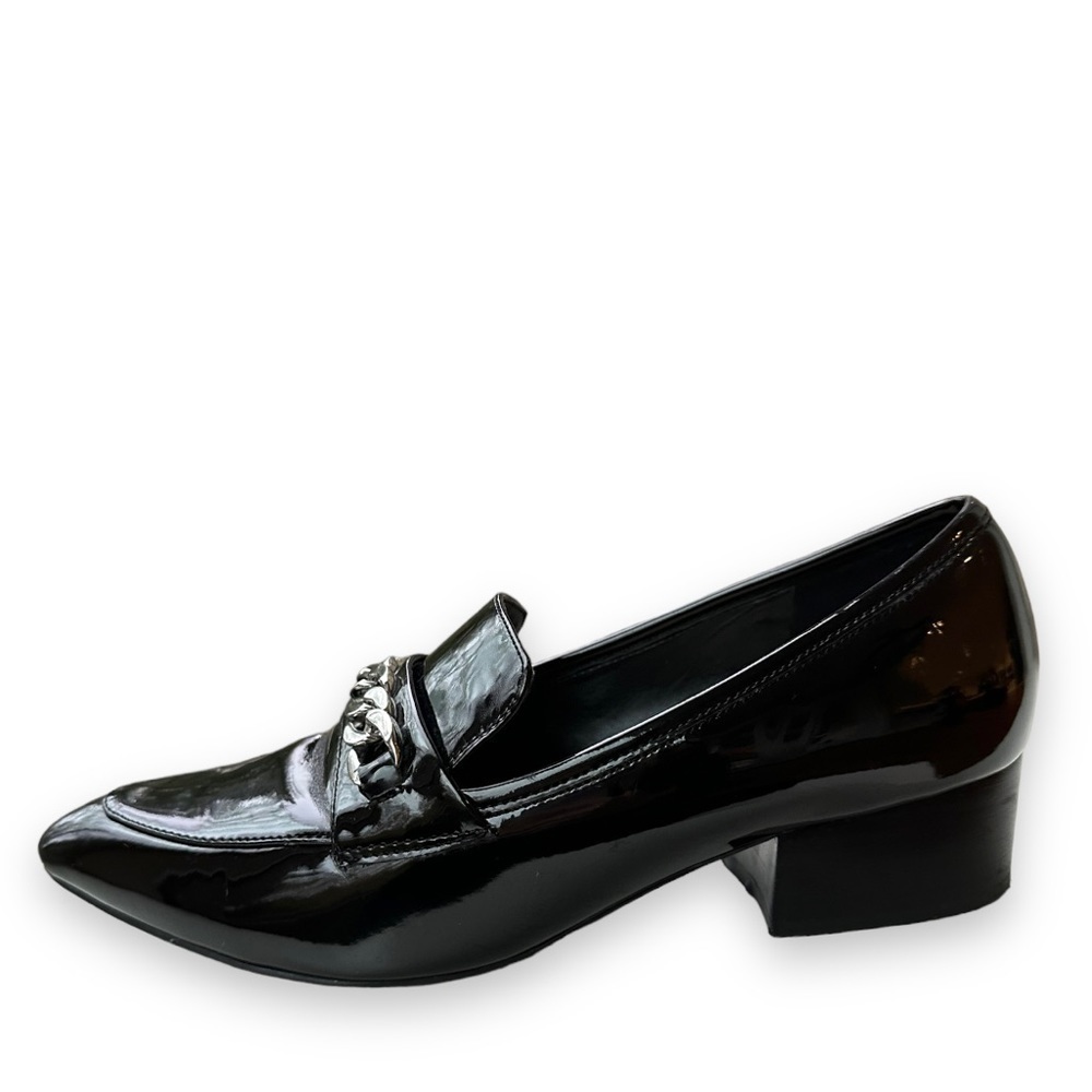 Marc Fisher Flecker Black Patent Chain Link Pointed Toe Loafers | 8.5 - Picture 10 of 16